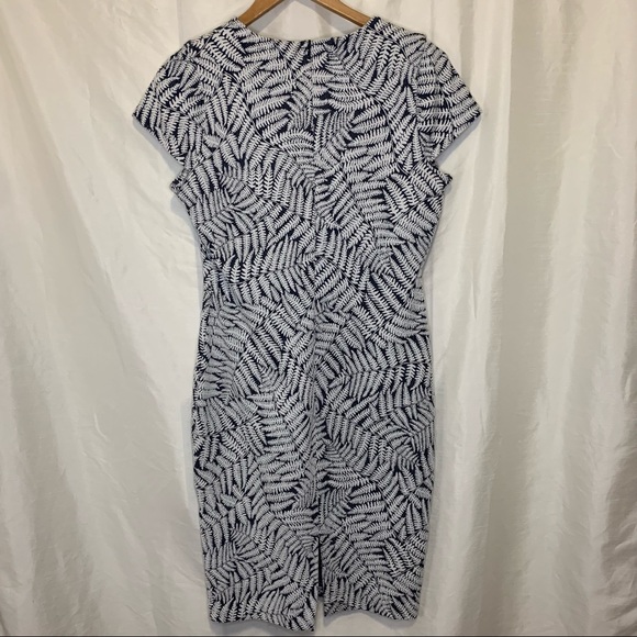 Michael Kors Fern Print Bodycon Dress - Blue and White - Picture 6 of 7